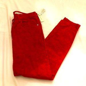 NWT Anthropologie High-Rise Red Floral Pants